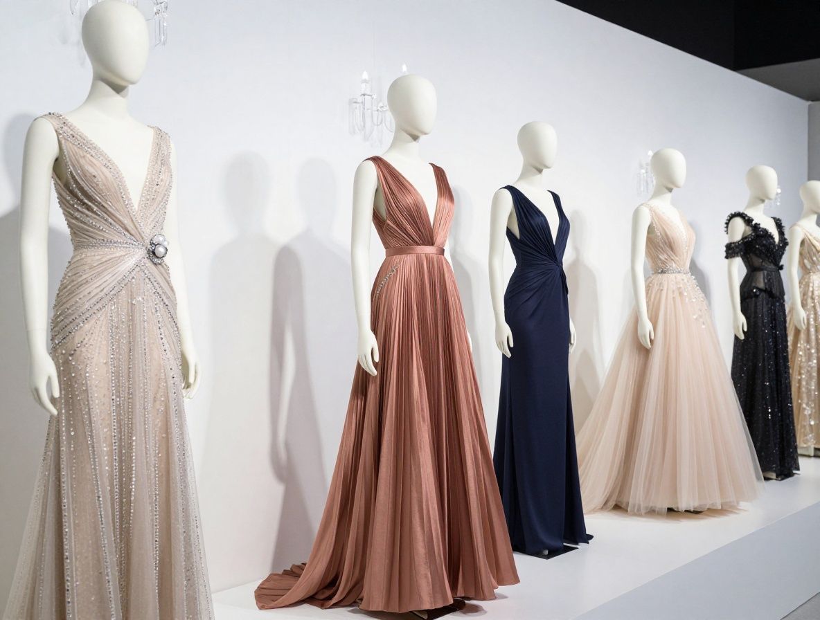 Витрина бутика с дизайнерскими сумками и аксессуарами класса люкс на фоне мраморного интерьера магазина